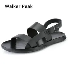 Мужские сандалии из натуральной кожи Летняя мужская обувь пляжные дышащие сандалии-гладиаторы с пряжкой для мужчин zapatillas hombre Walkerpeak