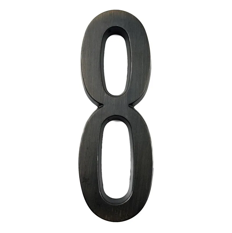 

Aged Bronze 101mm House Number Adhesive House Door Address Number Digits Zinc Alloy Big Door Address Sign #8