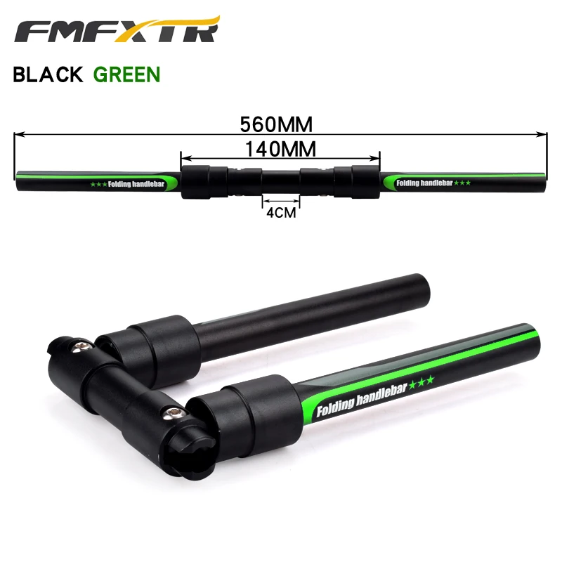 FMFXTR складной алюминиевый руль для велосипеда, ручка для самоката 25,4/31,8 мм, дорожный MTB, складной велосипед, аксессуары, руль - Цвет: green 560mm