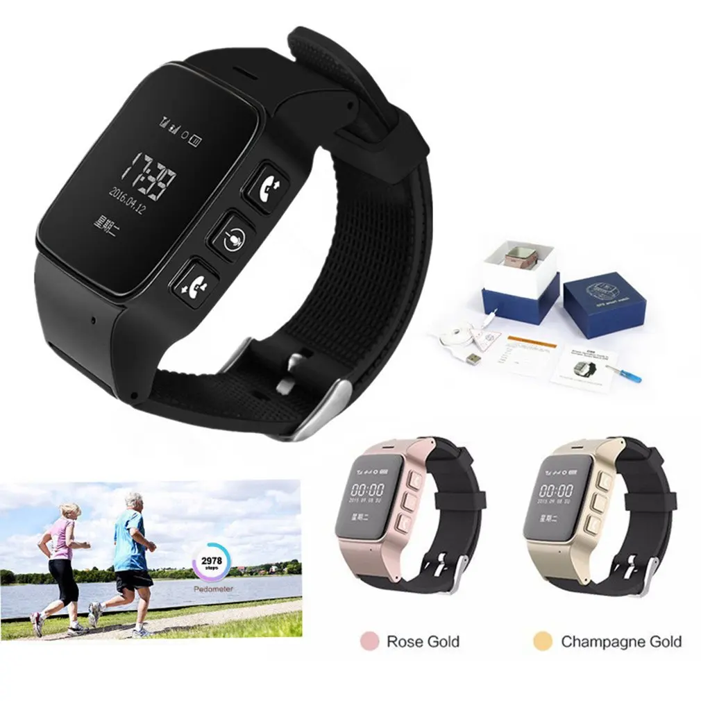 

D99 Elderly GPS Wifi Tracker SOS Sports Wristwatch Safety Anti-Lost Locator Watch for IOS Android Smart Watch Band 2019