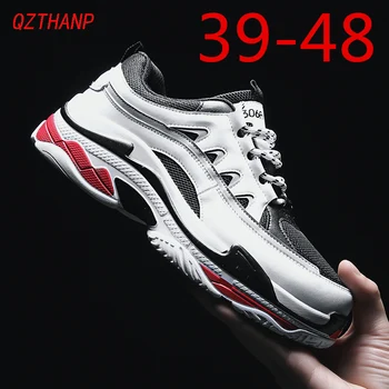 

2018 Men Shoes Mesh Lace-Up Black Schoenen Mannen Krasovki Tenis Adult Plus Size 14 Casual Sneakers High Quality Chaussure Homme