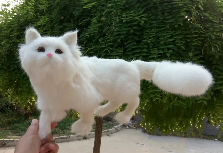 

large 30x25 cm simulation cat Model toy, lifelike white cat model home decoration gift t178