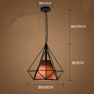 Современный подвесной светильник в клетку, железный минималистичный ретро скандинавский Лофт пирамида, подвесной светильник, металлическая Подвесная лампа E27 для помещений ZDD0004 - Цвет корпуса: D