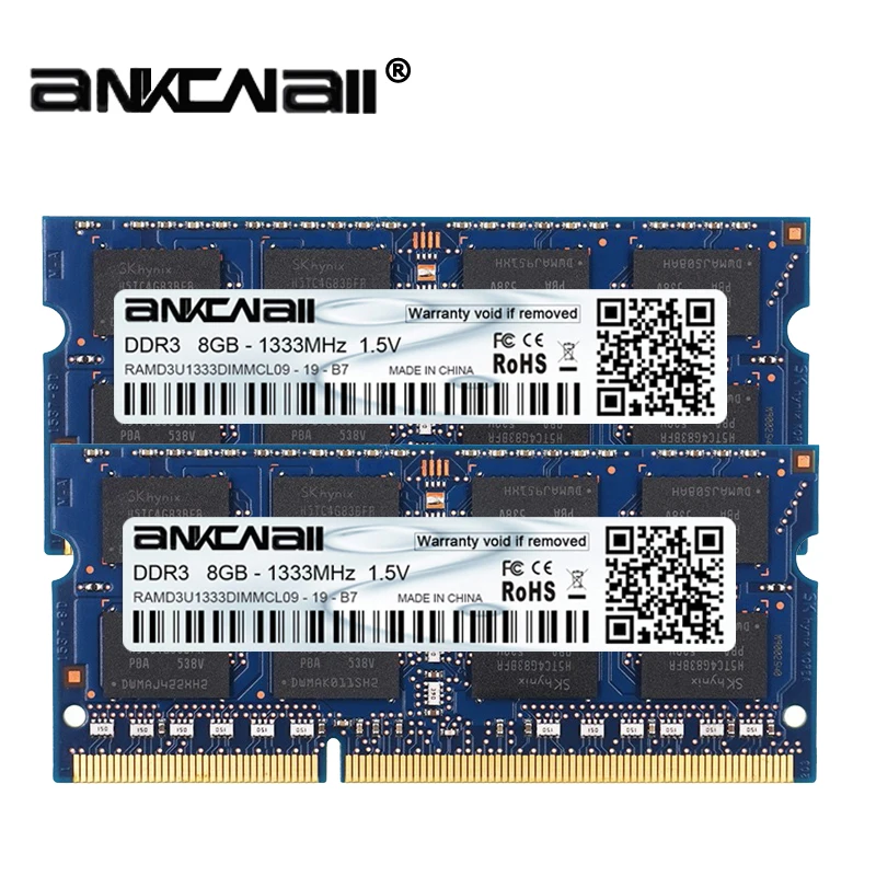 DDR3 ram 8 Гб(2 шт x 8 ГБ) 1333 МГц 1600 МГц PC3-10600/12800 для Intel ноутбука Память DIMM 1,5 V 204Pin