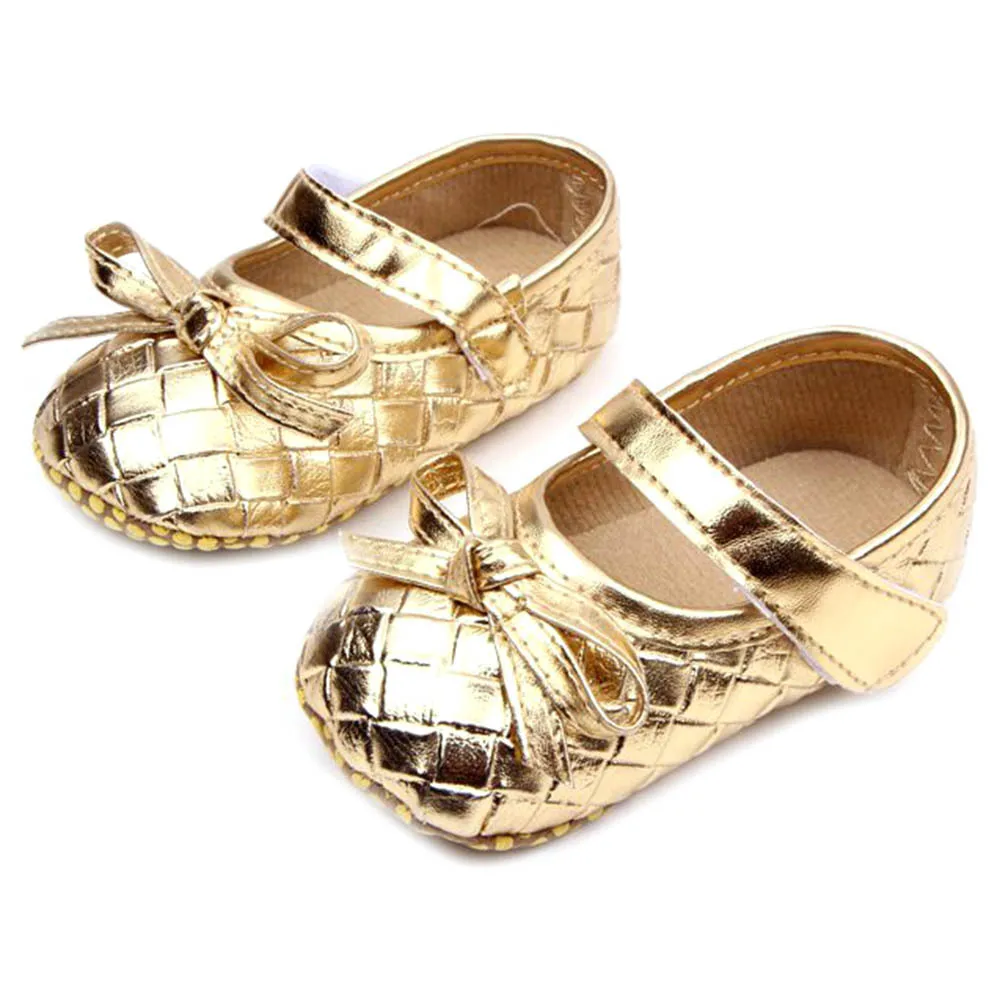 

Baby Girls Toddler Faux Leather Princess Shoes Plaid Bowknot Mary Jane Shoes