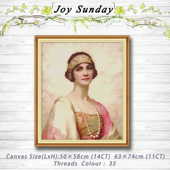 

A woman with a headband girl decor Patterns 14CT 11CT Counted Cross Stitch Sets embroidery set Needlework kit Home Decoration
