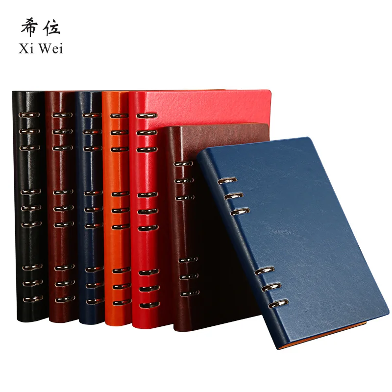 

A5 Business Office Loose Leaf 6 Hole Detachable Notebook Stationery Creative Thick Notepad Custom Logo journal leather diary