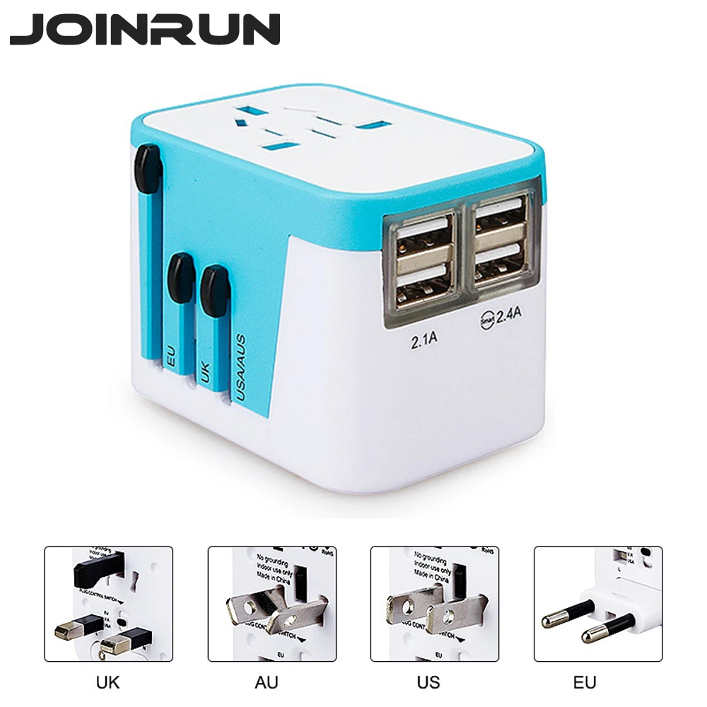 Joinrun Универсальный дорожный адаптер вилки электроприборов розетки с 4 usb-портом