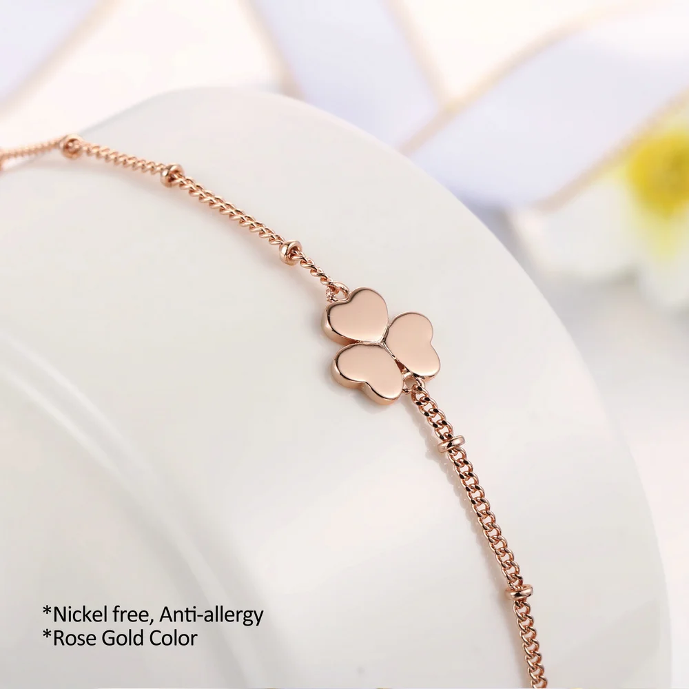 Двойные романтические браслеты и браслеты в форме сердечек, розовое золото, модные украшения для женщин, Свадебная вечеринка, DFH142