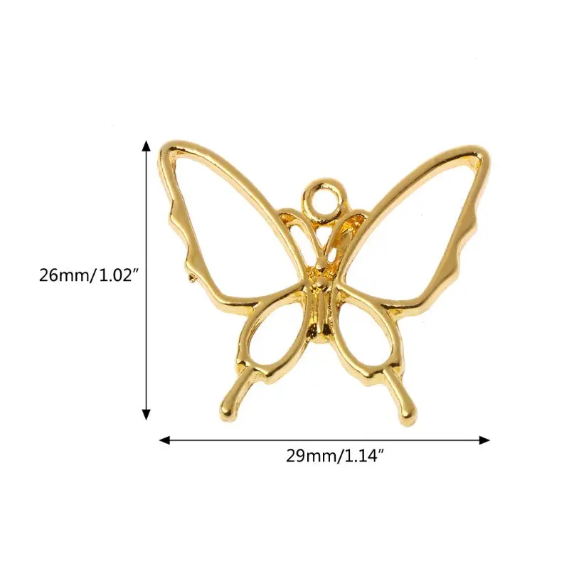 5 шт. бабочка смолы пустая рамка Подвески установка кабошона без рамки ювелирных изделий