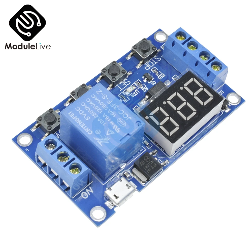 Details about / Micro USB 5V LED Automation Delay Timer Control Switch Relay Module Display New