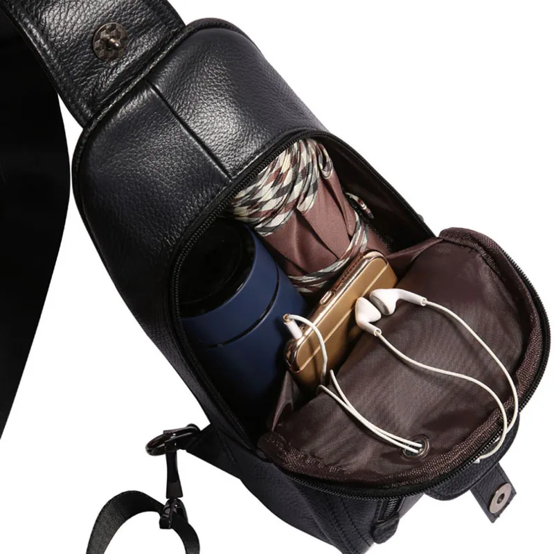 Мужская Высококачественная воловья кожа, модная нагрудная сумка, слинг, рюкзак для верховой езды, сумка через плечо, сумка на одно плечо