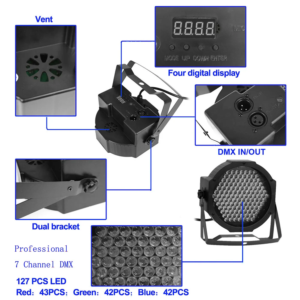 AC90-240V Дискотека Свет этапа 25 W DMX512 RGB светодиодный эффект Светильник Освещение сцены звук активных автоматический для диско DJ вечерние Show