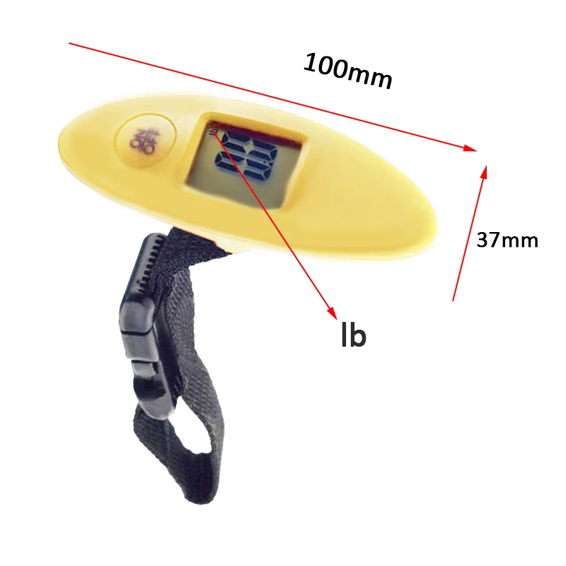Urijk 40 кг/100 г ЖК-дисплей электронные весы для багажа мини портативные дорожные весы ручные весы для багажа чемодан сумка весы - Цвет: Цвет: желтый