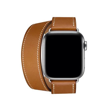 

Series 5/4/3/2/1 Genuine Leather Bracelet Leather strap For Apple Watch Double Tour band 38mm 42mm 40mm 44mm