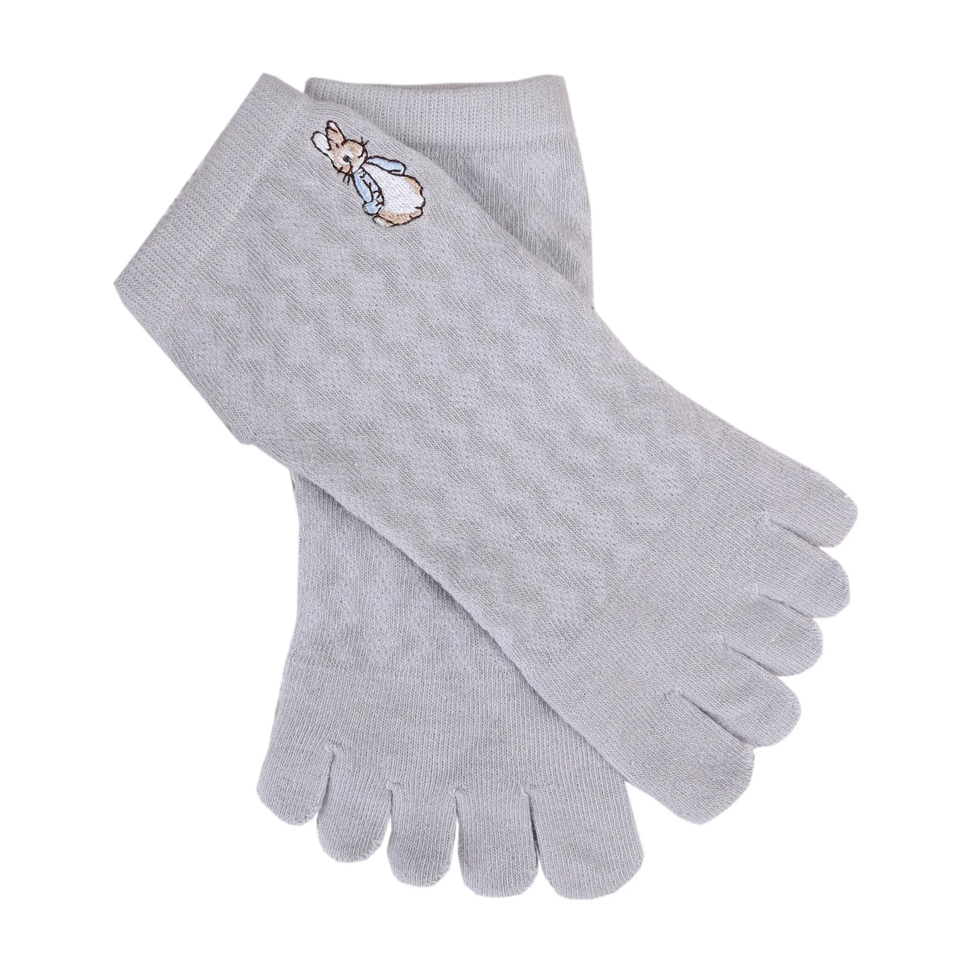 

3 Pairs Cartoon Five Finger Socks Female Mesh Sweat Permeable 5 Toe Socks Cartoon Animal Print Japanese Socks