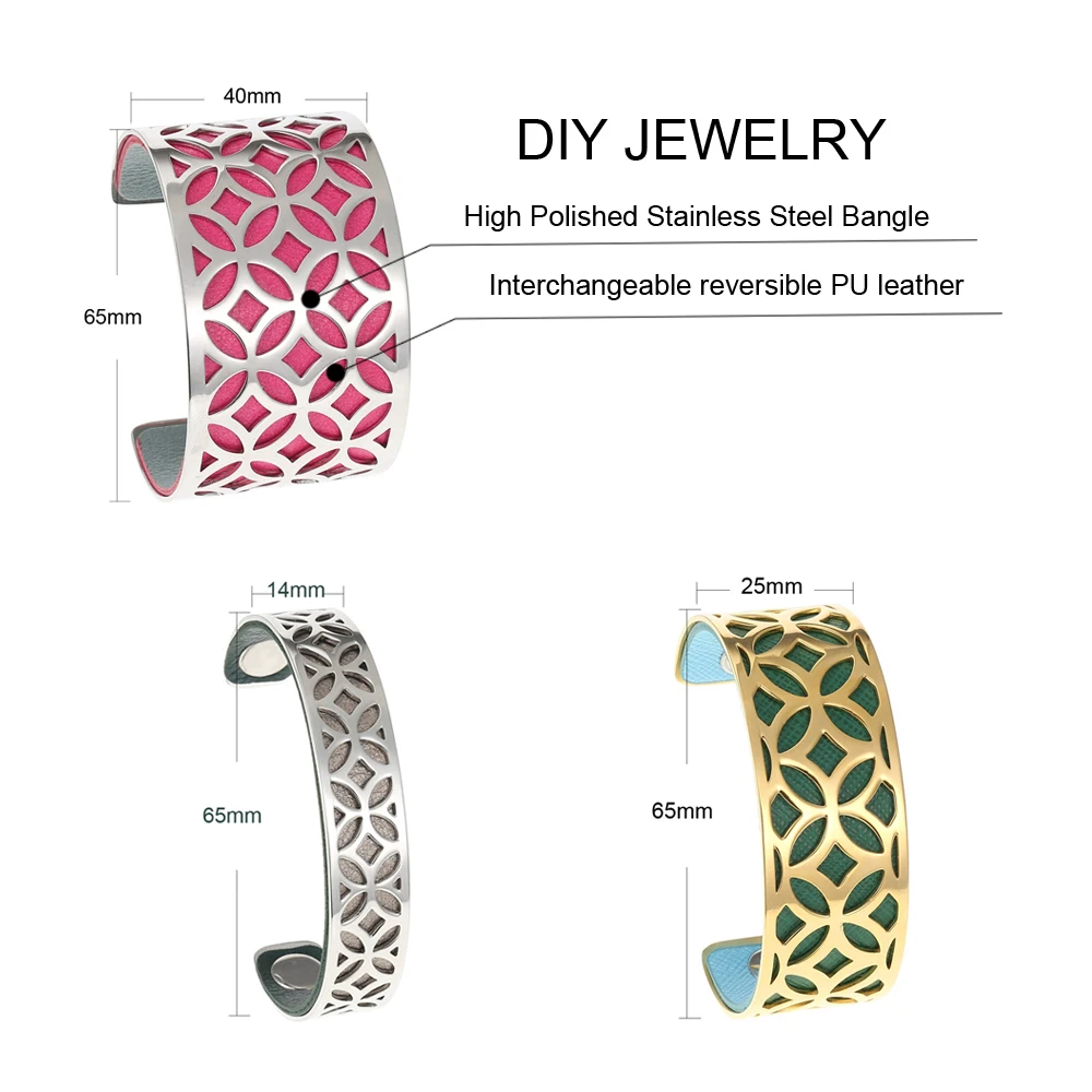 Günstige Cremo DIY Edelstahl Armband Band Arm Manschette Armbänder   Armreifen Für Frauen Schmuck Yoiumit Austauschbar Leder pulseiras