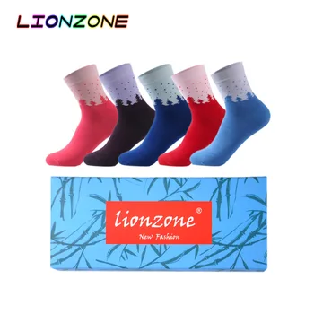 

LIONZONE 5Pairs/Lot Colorful Forest Fantasy Female Socks Daily Casual Women Socks Best Quality Bamboo Sox Breathable