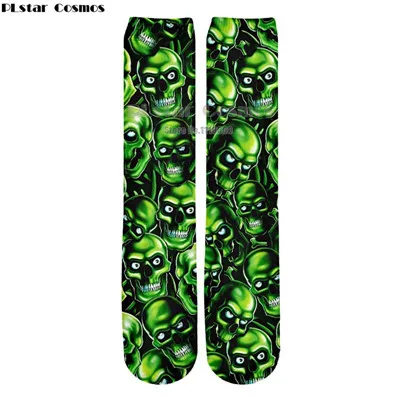 PLstar Cosmos новые мужские wo мужские длинные хлопковые носки зеленый череп супер герой Дэдпул классические мужские чулки Лидер продаж - Цвет: SC9