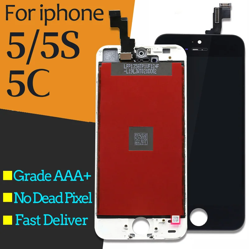 5 шт./лот Качество для Apple iphone 5 5S 5C ЖК-дисплей сенсорный дигитайзер замена экрана черный/белый для iphone 5 C lcd