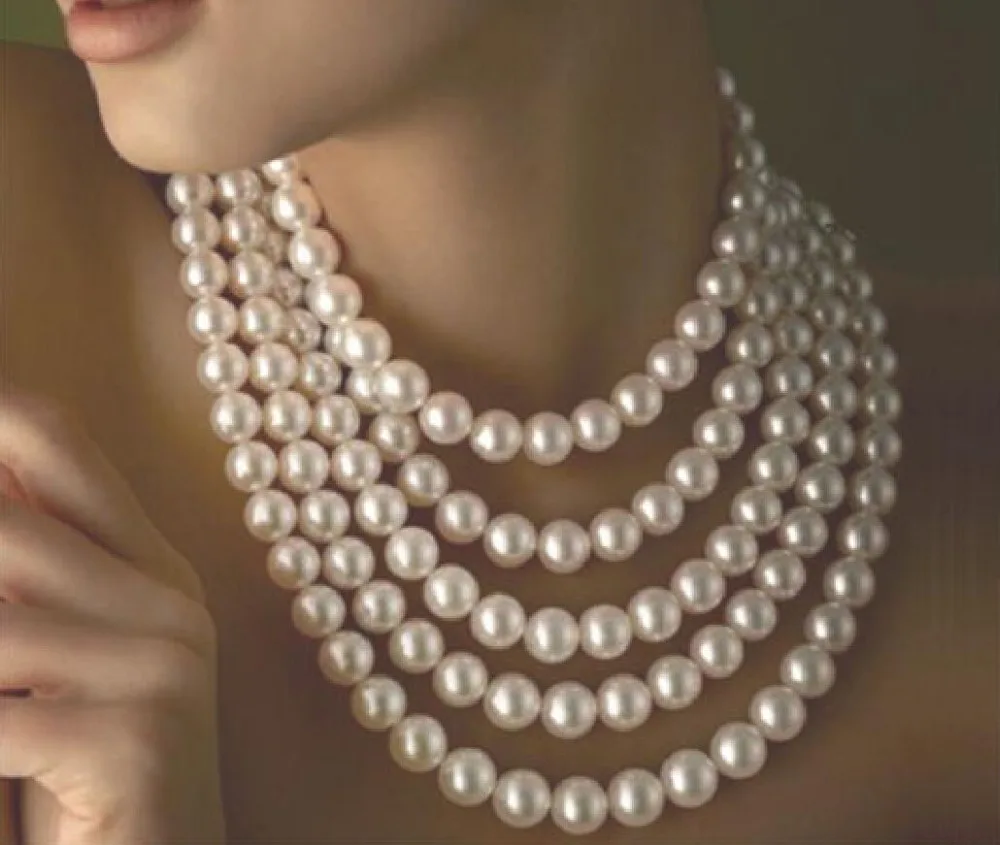 

Free Shipping >>>100" 9-10MM AKOYA WHITE AKOYA NATURAL PEARL NECKLACE 14K YELLOW GOLDEN CLASP