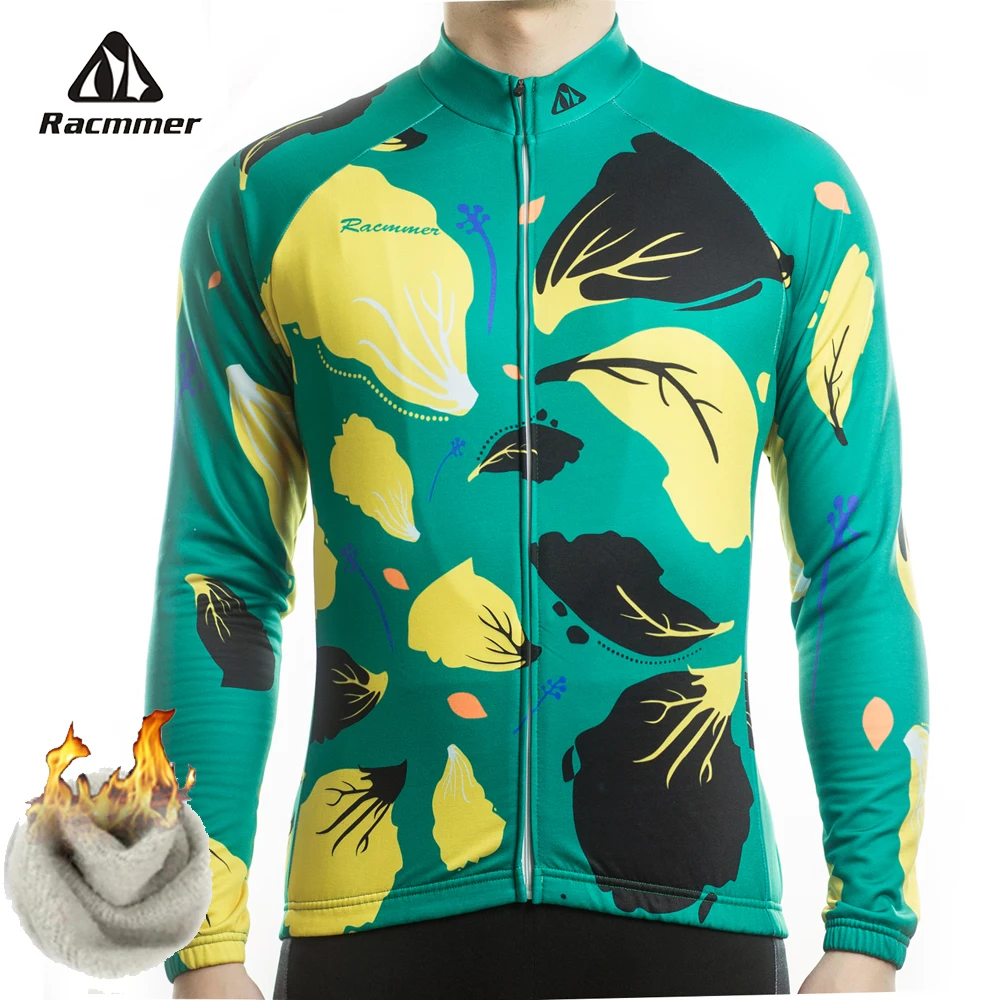 Racmmer Winter 2020 Long Pro Thermal Fleece Cycling Jersey Men Clothing Bicycle Maillot