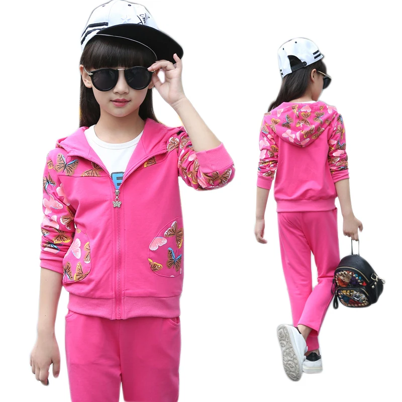 

Kids Clothes Set for Girls Tracksuit Cotton Girls Spring Winter Sports Suit Jacket + Pants 2pcs for Teen 3 4 6 8 10 12 Years
