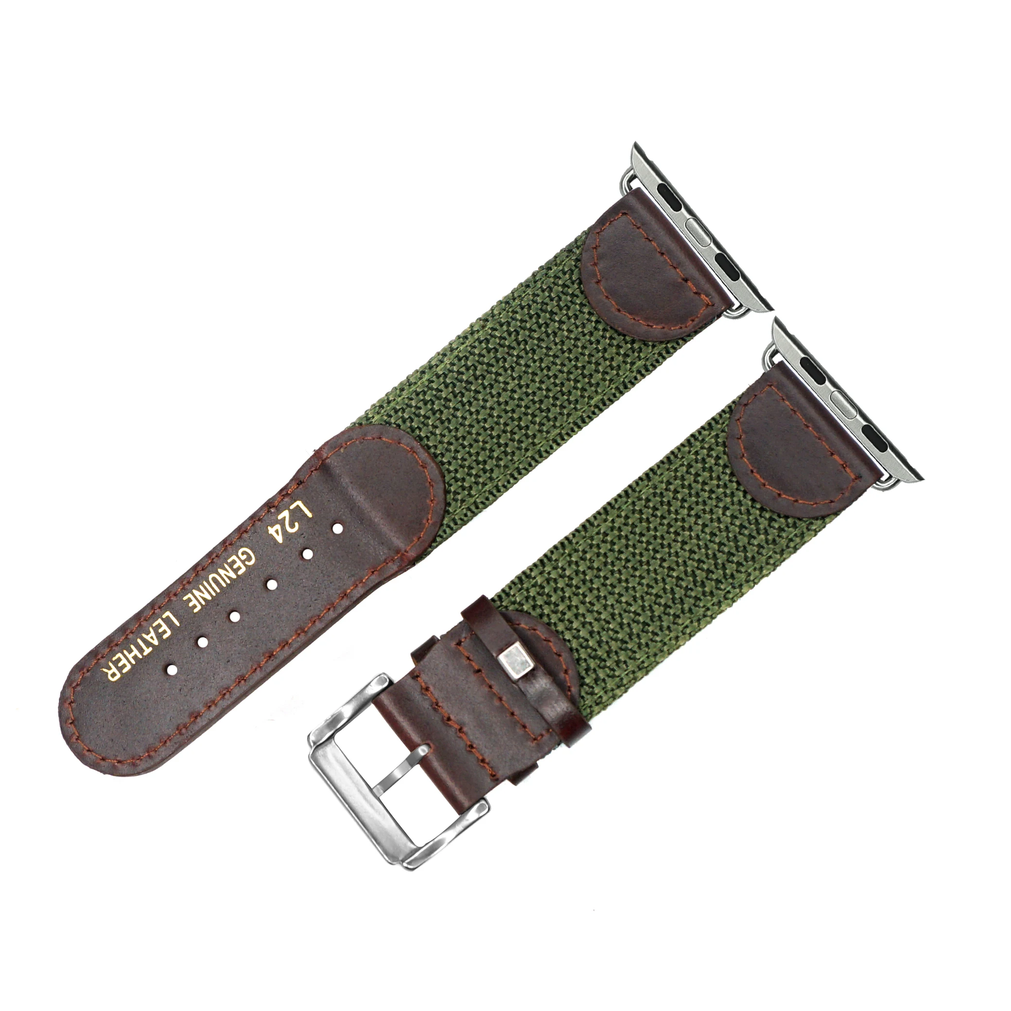 Ремешок YQI для Apple Watch Band 38 мм 40 42 44 браслет из натуральной кожи с нейлоновым НАТО