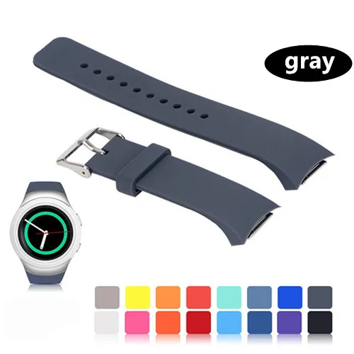 OSRUI спортивный ремешок для samsung Galaxy gear S2 band R720 R730 Смарт-часы силиконовый браслет на запястье correa ремешок для часов - Цвет ремешка: gray