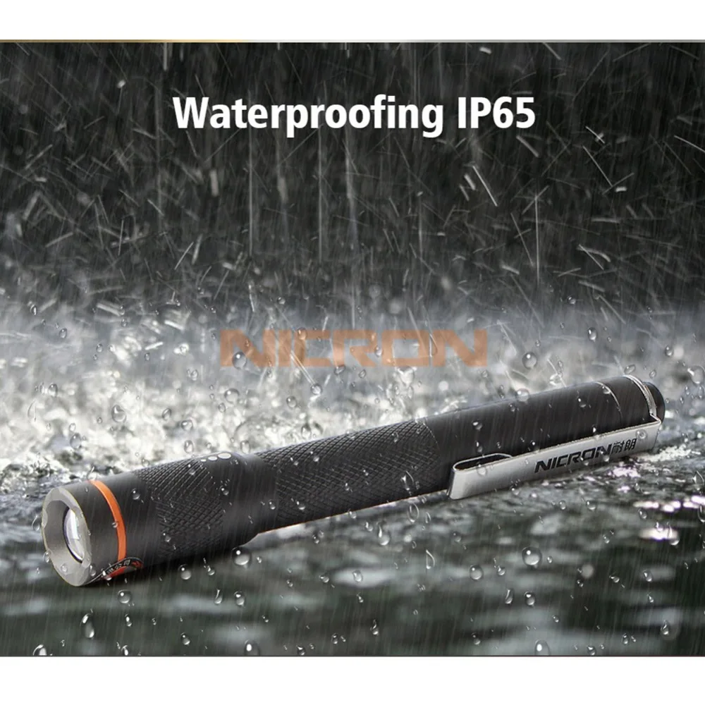 US $13.70 NICRON 1W 2xAAA Color Match Pen Flashlight 120LM 61M Beam Distance Waterproof IP65 Mini Home Torch Lamp B22 For Maintenance Etc