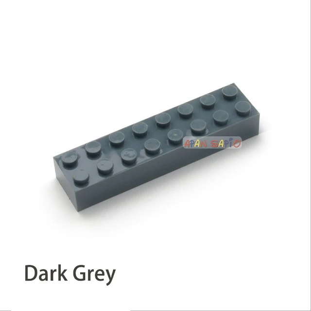 20pcs DIY Building Blocks Thick 2x8 Dots Educational Creative Toys for Children Figures Plastic Bricks Size Compatible With 3007 Dark Grey 20pcs