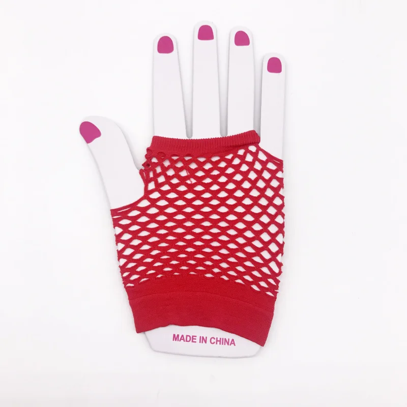 12 пар нейлоновых цветных перчаток без пальцев в сетку для 80-х., женские и девичьи товары для детской вечеринки, Костюмные аксессуары, сувениры