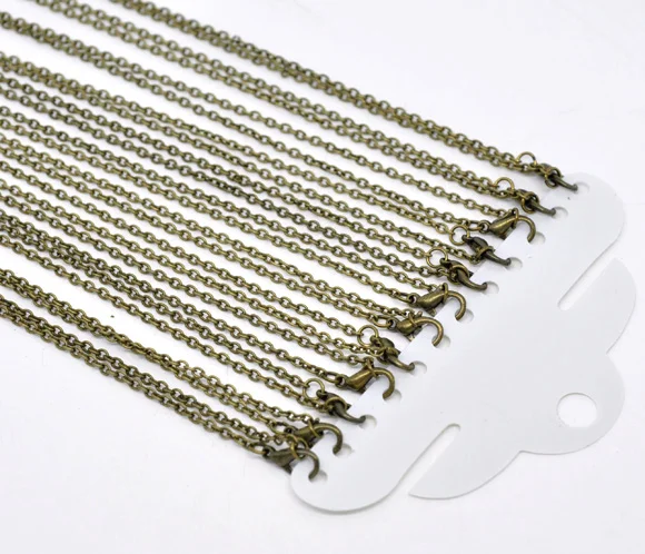 DoreenBeads 12 бронзовые ожерелья цепочки с застежкой лобстером 2x3 мм 18 дюймов (B14104)|chain