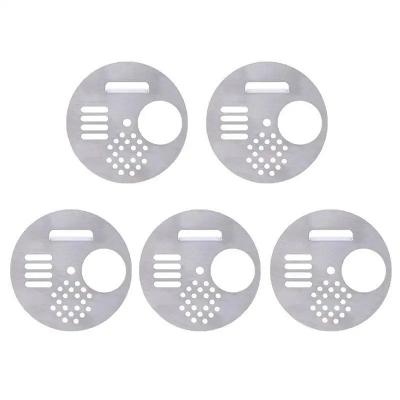 

5PCS Stainless Steel Bee Hive Nest Box Door Entrance Disc Gate Tool 6.8*6.8CM Rust-proof