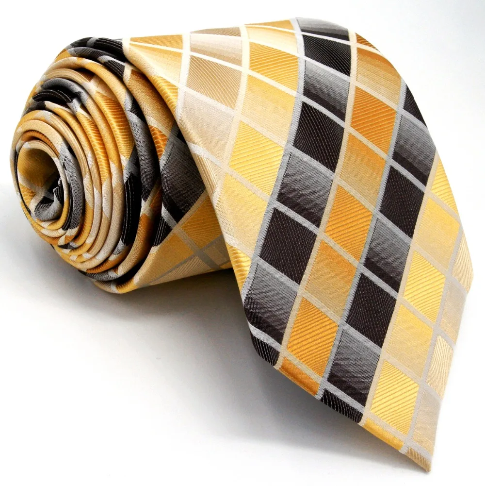 Y32 Wedding Gold Bisque Checkes Silk Brand New Classic extra long size