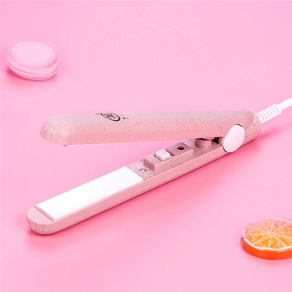 

Mini Hair Straightener Lightweight Travel Straight Curly Hair Straightening Curling Iron With EU Plug Adapter Salon Styling Tool