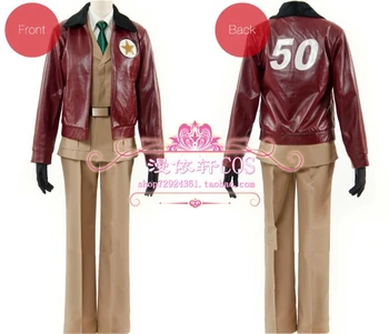 

Axis Powers Hetalia Alfred F. Jones America military uniform cosplay costume with PU coat