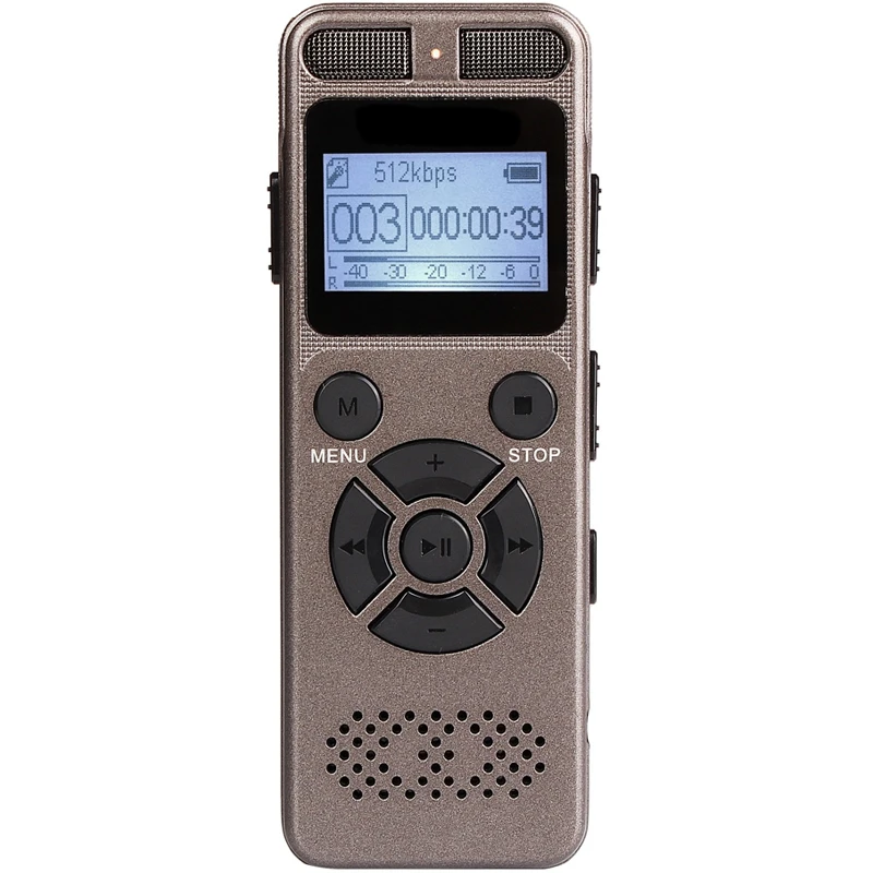 

8Gb Voice Recorder Usb Business Portable Digital Audio Recorder With Mp3 Player Support Multi-Language Tf Card To 32Gb