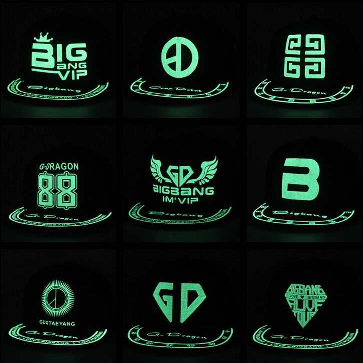 10 шт. Бейсболка Snapback Регулируемая шляпа светящаяся Ночная хип хоп Танцевальная