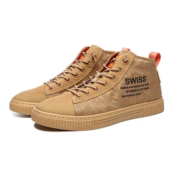 

Fashion High-top Canvas Shoes Street Tide Shoes Men's Sneakers Comfortable Rubber Bottom Trend Wild Shoes