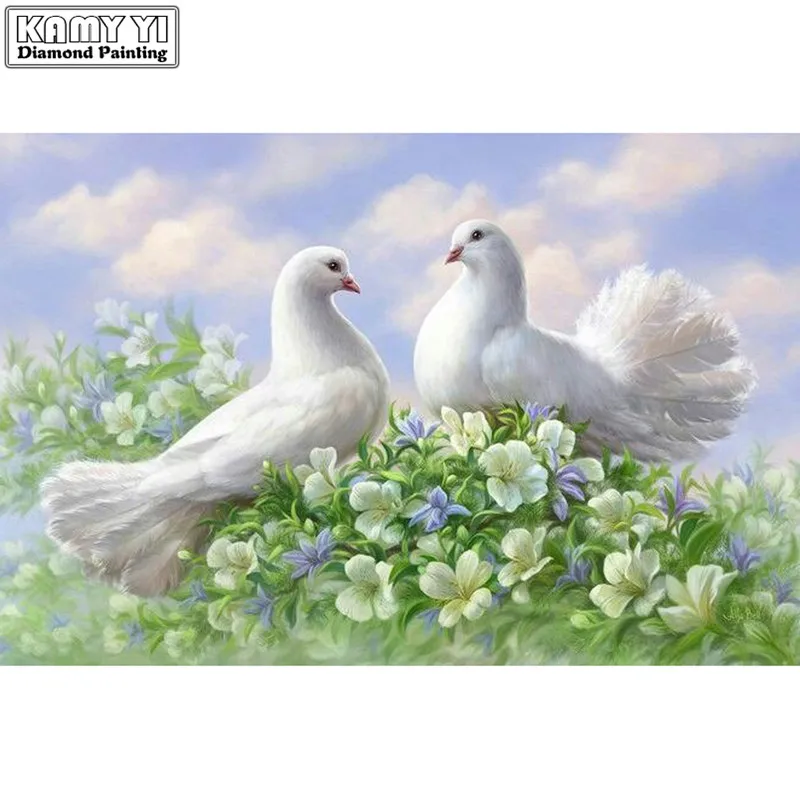 

Full Square/Round Drill 5D DIY Diamond Love pigeon 3D Embroidery Cross Stitch Mosaic Decor HYY