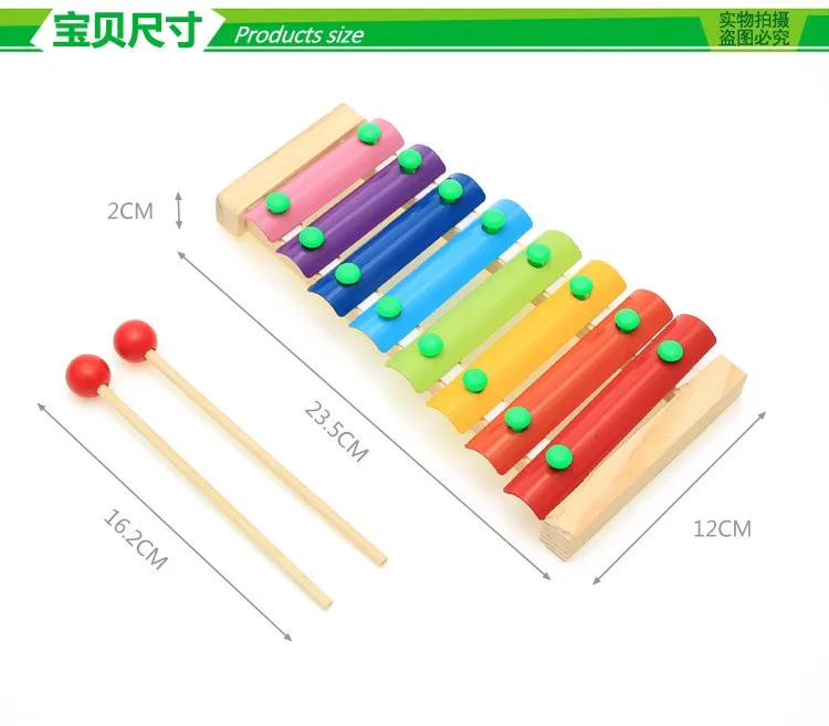 Retail Child Kid Baby 8-Note Wooden Musical Toys Instruments toys Percussion instruments toys WJ328