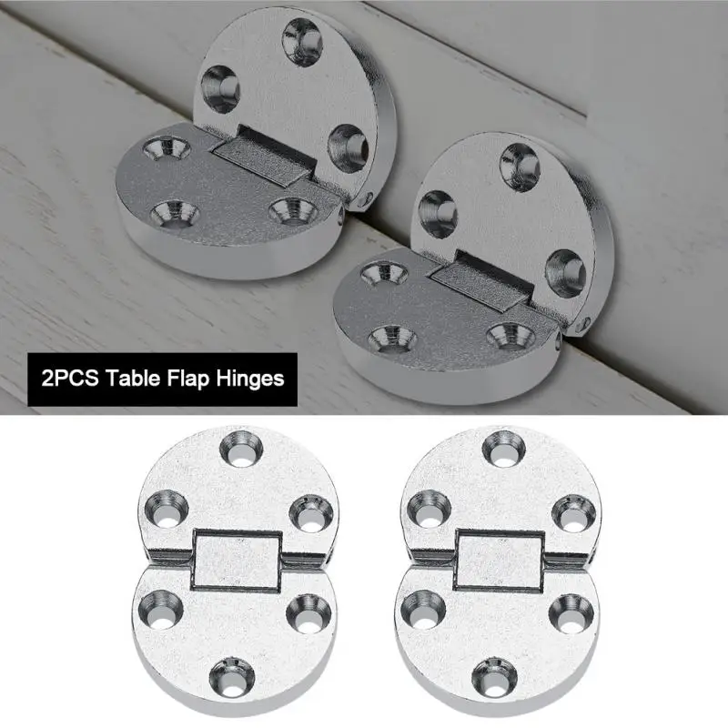 

2Pcs Zinc Alloy Hinge Self-Supporting Folding Table Hinges Home Flap Tables Furniture Oval Hardware Folding Table Hardware