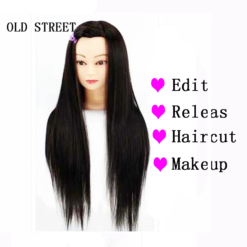 

Professional Beauty 24'' Long Hair no Shoulder Mannequin Head & Model Head Professional Makeup Modeling with Synthetic Hair