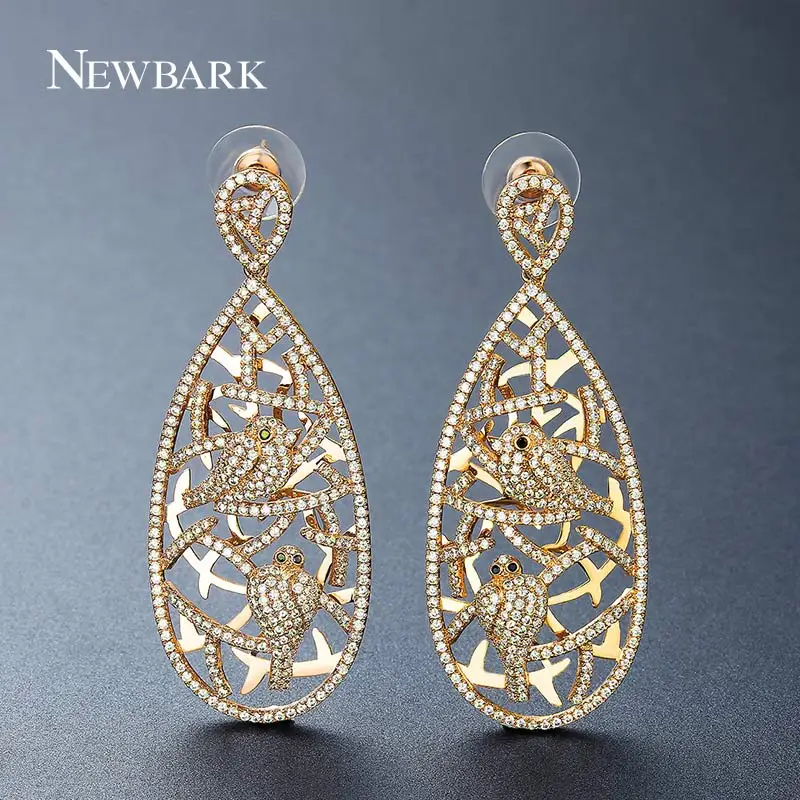 

NEWBARK Fashion Long Dangle Earrings Cubic Zirconia Two Pairs Of Bird Pattern Bohemian Style Earring New Party Fashion Jewelry