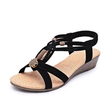 Hot Women Sandals For Summer 2016 New Vintage Style Gladiator Platform Wedges Shoes Woman Beach Flip Flops Bohemia Sandal XWZ591