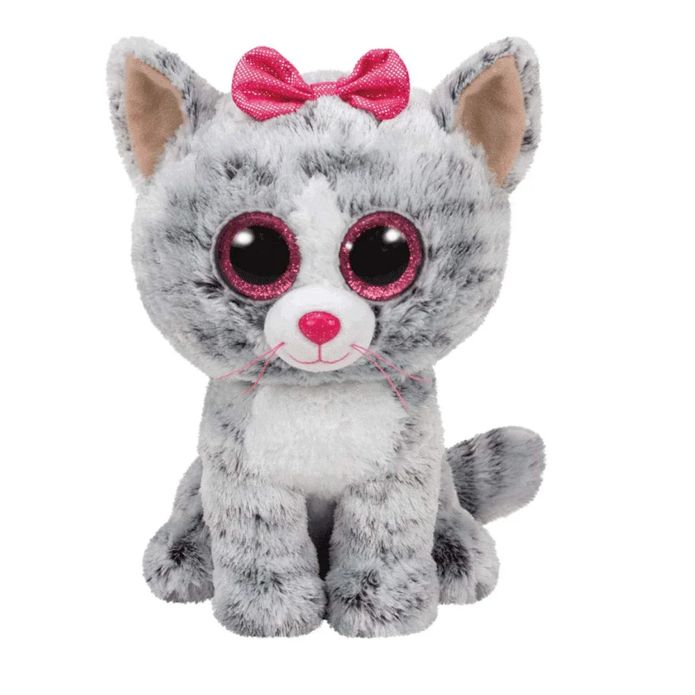 

Ty - Beanie Boos 6'' 15cm Kiki Grey Cat Fox Owl Chihuahua Plush Regular Soft Big-eyed Stuffed Animal Kitty Collection Doll Toy