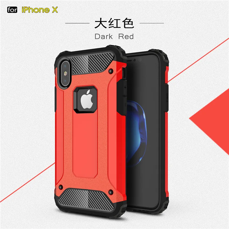 HereCaseStrong Hybrid Tough Shockproof Armor Phone Back Case for iPhone X 8 8 Plus Hard Rugged Impact Phone Protective Cover Funda (13)