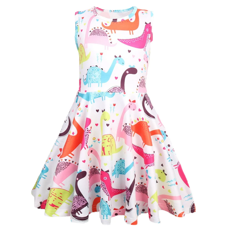 Girls Dress Summer Dinosaur Dresses For Birthday Gift Costume Princess Toddler Girl Children Clothing | Детская одежда и обувь