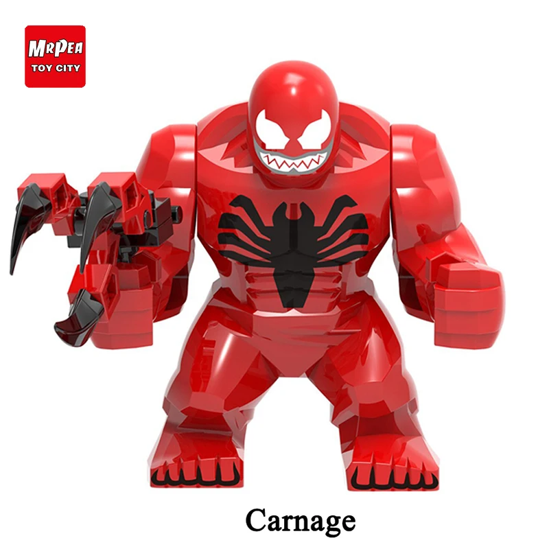 LEGOED Marvel Superheros Big Size Batman Large Hulk Avengers Venom Carnage Grinch Building Blocks figures for kid Brick toy YY30